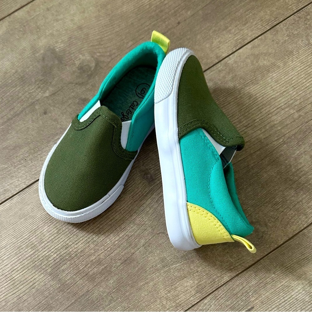 Toddlers' Barron Slip-On Apparel Canvas Sneakers Green - Cat & Jack T Size 6